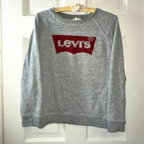 Cotton Blend Gray Levi's Logo Sweatshirt - Picture 1 of 9